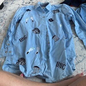 North Carolina UNC Tar Heels Collegiate Collection Long Sleeve Button Up Size S